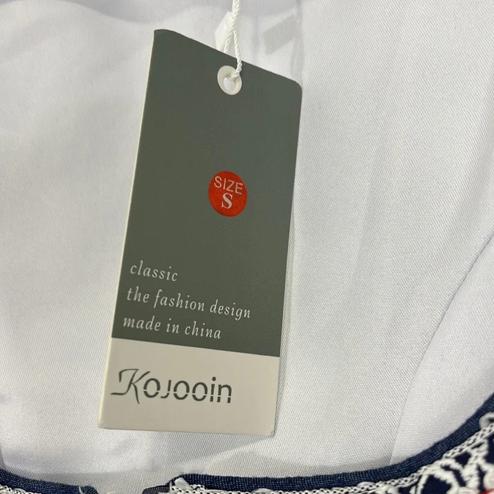 New Kojooin Small Blue and White Gingham Tank Zip Up Dress - Picture 6 of 10